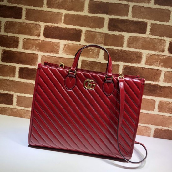 Replicas Bolso tote mediano Gucci GG Marmont 627332 rojo Baratos Imitacion