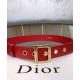 Replicas Christian Dior Women Diorquake Cinturón de piel de becerro rojo Baratos Imitacion