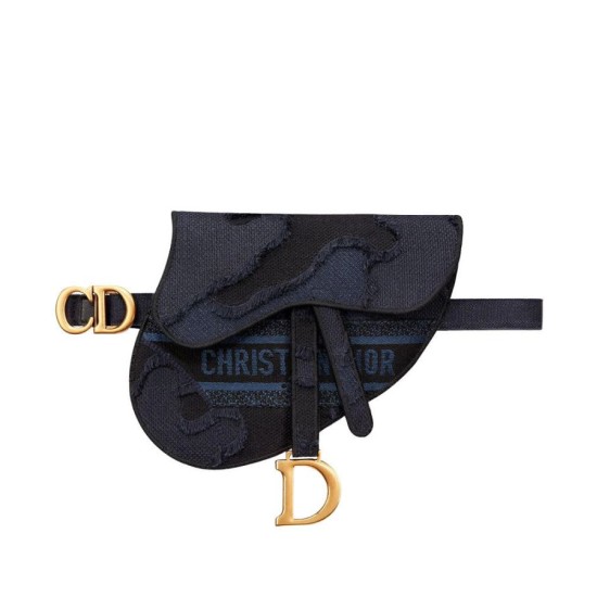 Replicas Christian Dior Saddle Camouflage Pouch Belt Azul Baratos Imitacion