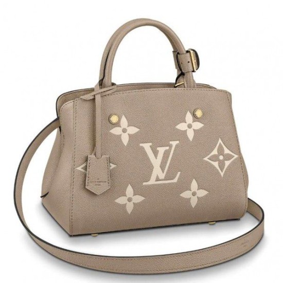 Replicas Louis Vuitton Bolso BB Montaigne en cuero gris Tourterelle M45489 Baratos Imitacion