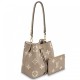 Replicas Louis Vuitton Bolso NeoNoe MM en cuero gris Tourterelle M45555 Baratos Imitacion