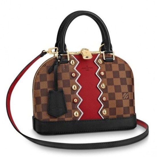 Replicas Louis Vuitton Bolso BB de Alma Damier Ebene Studs N40046 Baratos Imitacion