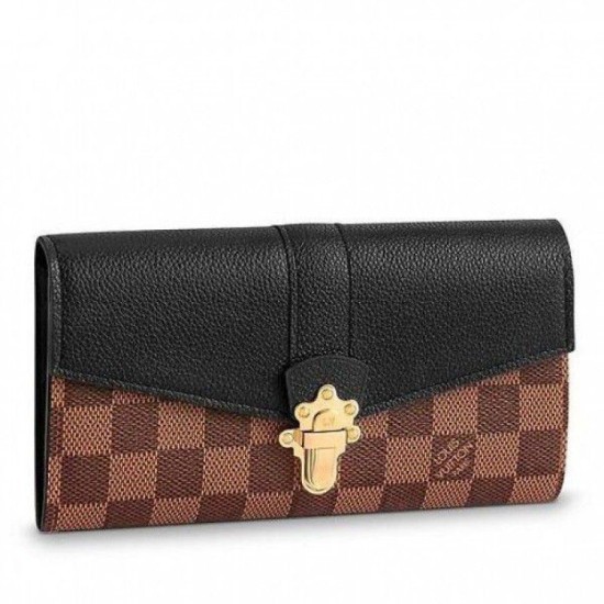 Replicas Louis Vuitton Cartera Clapton Damier Ebene N64449 Baratos Imitacion