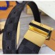 Replicas Louis Vuitton M6067S Pont Neuf 35mm Cinturones Damier Cobalt Canvas Gold Buckle Baratos Imitacion