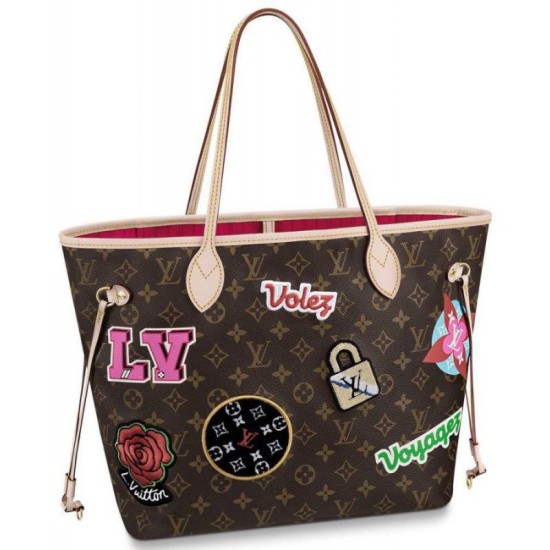 Replicas Louis Vuitton Neverfull MM M43988 Marrón Baratos Imitacion