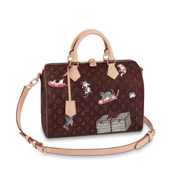 Replicas Louis Vuitton Speedy 30 Bandouliere M44401 Marrón Baratos Imitacion