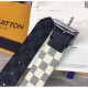 Replicas Louis Vuitton M0040Q Reverso 40mm Cinturón reversible para hombre Damier Azur And Damier Graphite Canvas  Buckle Baratos Imitacion