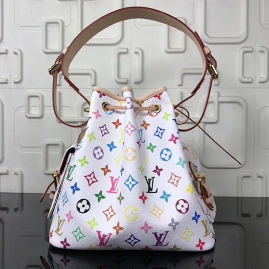 Replicas Louis Vuitton monogram Petit Noe Multicolor Blanco M42230 Baratos Imitacion