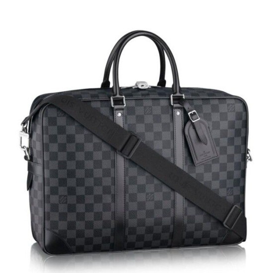 Replicas Louis Vuitton Porte Documents Voyage GM Damier Graphite N41123 Baratos Imitacion