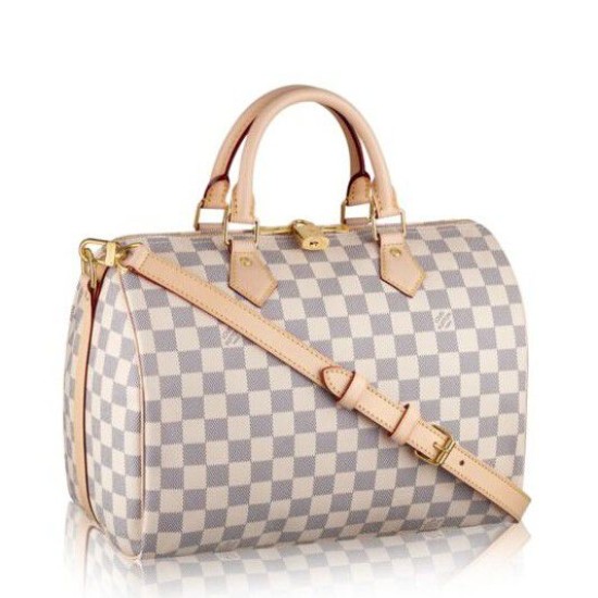 Replicas Louis Vuitton Speedy Bandouliere 30 Damier Azur N41373 Baratos Imitacion