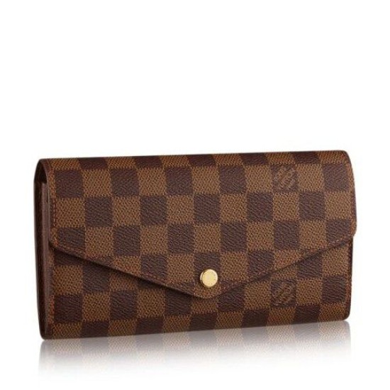 Replicas Louis Vuitton Sarah Cartera Damier Ebene N63209 Baratos Imitacion