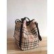 Replicas Burberry Haymarket Check Tote Bolsos Negro Baratos Imitacion