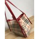 Replicas Burberry Haymarket Check Tote Bag Rojo Baratos Imitacion