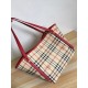 Replicas Burberry Haymarket Check Tote Bag Rojo Baratos Imitacion