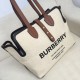 Replicas Bolso tote de lona con estampado del logotipo de Burberry Horseferry Café Baratos Imitacion