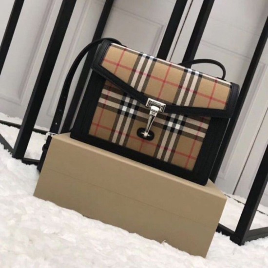 Replicas Bolso bandolera Burberry Vintage Check negro Baratos Imitacion