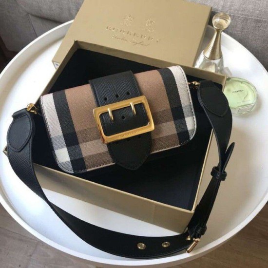 Replicas Burberry Hampshire Vintage Cross Body Bag A24581 negro Baratos Imitacion