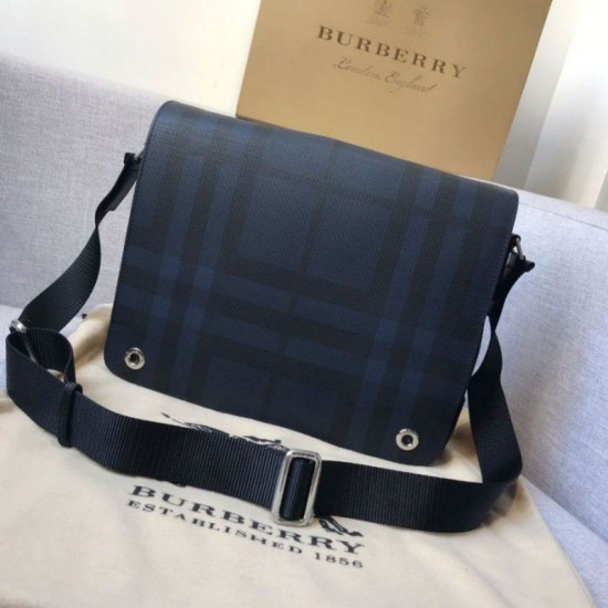 Replicas Burberry London Check Men Messenger Satchel Bolsos Azul Baratos Imitacion