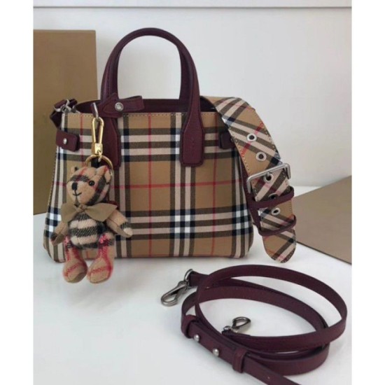 Replicas Estandarte pequeño Burberry en Vintage Check Mauve Baratos Imitacion