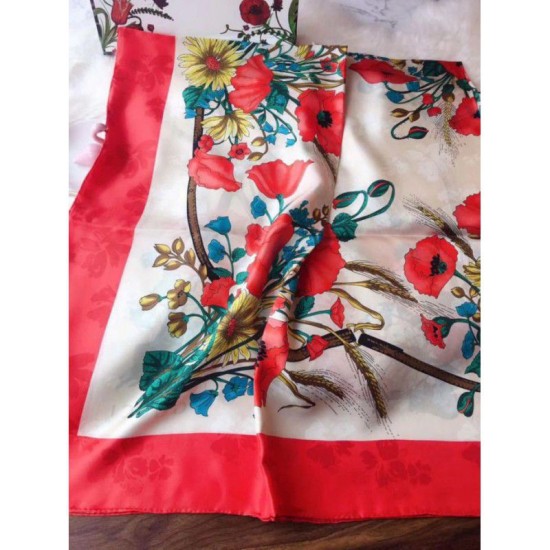 Replicas Gucci GG Silk Scarf 140 x 140 Rojo Baratos Imitacion