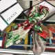 Replicas Gucci Bufanda de Seda con Estampado Flora 65 x 185cm Azul Baratos Imitacion