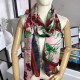 Replicas Gucci Pañuelo de seda con estampado de flora 65 x 185 cm rojo Baratos Imitacion