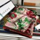 Replicas Gucci Pañuelo de seda con estampado de flora 65 x 185 cm rojo Baratos Imitacion