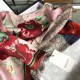 Replicas Gucci Pañuelo de seda con estampado de flora 65 x 185 cm rojo Baratos Imitacion