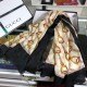 Replicas Gucci Bufanda De Cachemira Con Estribos Estampado 140 x 140 Negro Baratos Imitacion