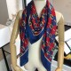 Replicas Gucci GG Silk Scarf 140 x 140 Azul Baratos Imitacion