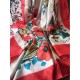 Replicas Gucci GG Silk Scarf 140 x 140 Rojo Baratos Imitacion