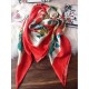 Replicas Gucci GG Silk Scarf 140 x 140 Rojo Baratos Imitacion