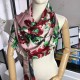 Replicas Gucci Pañuelo de seda con estampado de flora 65 x 185 cm rojo Baratos Imitacion