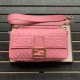 Replicas Bolso Baguette Fendi grande con logo FF Rosa Baratos Imitacion