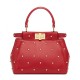 Replicas Fendi Peekaboo XS Mini-bolsa de cuero 8BN309 Rojo Baratos Imitacion