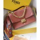 Replicas Fendi Kan U Bolso de cuero pequeño 8BT313 Café Baratos Imitacion