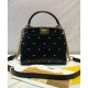 Replicas Fendi Peekaboo XS Mini-bolsa de cuero 8BN309 Negro Baratos Imitacion