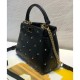 Replicas Fendi Peekaboo XS Mini-bolsa de cuero 8BN309 Negro Baratos Imitacion