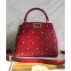 Replicas Fendi Peekaboo XS Mini-bolsa de cuero 8BN309 Rojo Baratos Imitacion