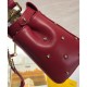 Replicas Fendi Peekaboo XS Mini-bolsa de cuero 8BN309 Rojo Baratos Imitacion