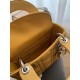 Replicas Christian Dior Acolchado Charol Micro Lady Dior Bolso Amarillo Baratos Imitacion