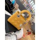 Replicas Christian Dior Acolchado Charol Micro Lady Dior Bolso Amarillo Baratos Imitacion