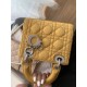 Replicas Christian Dior Acolchado Charol Micro Lady Dior Bolso Amarillo Baratos Imitacion