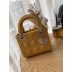 Replicas Christian Dior Acolchado Charol Micro Lady Dior Bolso Amarillo Baratos Imitacion